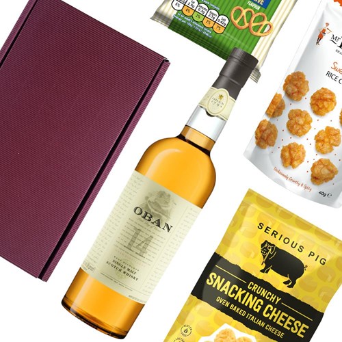 Oban 14 Year Old Single Malt Scotch Whisky 70cl Nibbles Hamper